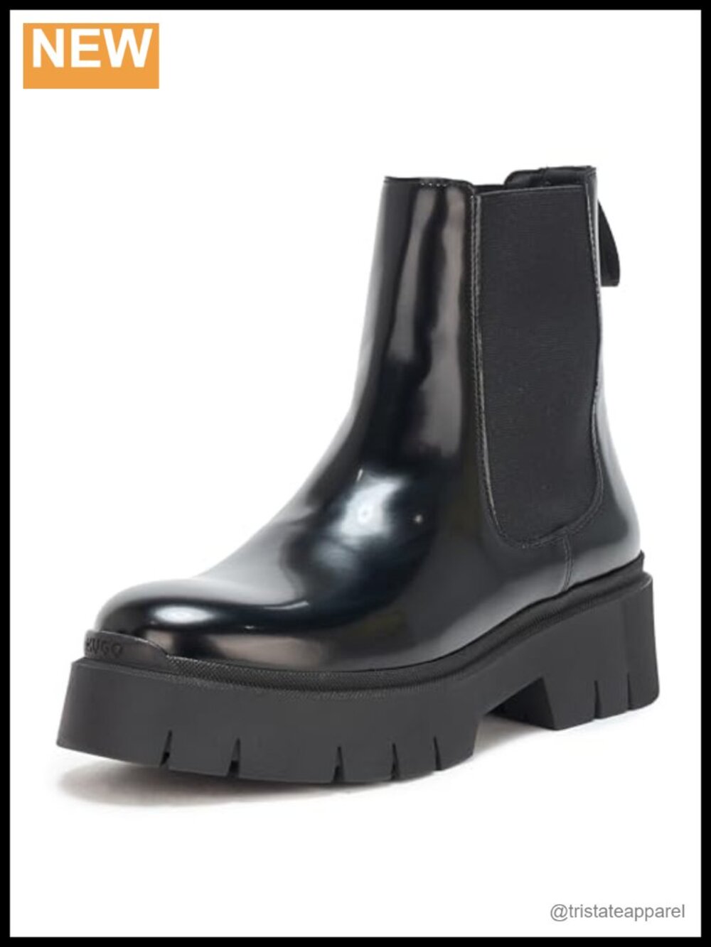 HUGO Women's Kris Chunky Slip on Chelsea Boot - Platform Heel, Ankle Boot,